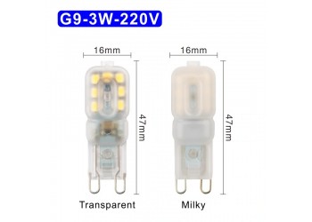 2 stuk G9 3W 220V 14 Bulb Transparent Warm witte LED Lamp ​capsule